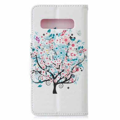 Чехол-книжка Deexe Color Wallet для Samsung Galaxy S10 (G973) - Flowered Tree