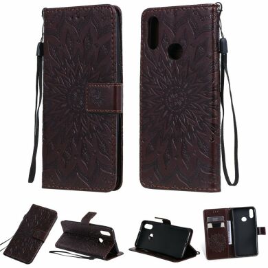 Чехол-книжка UniCase SunFlower Pattern для Samsung Galaxy A10s (A107) - Brown