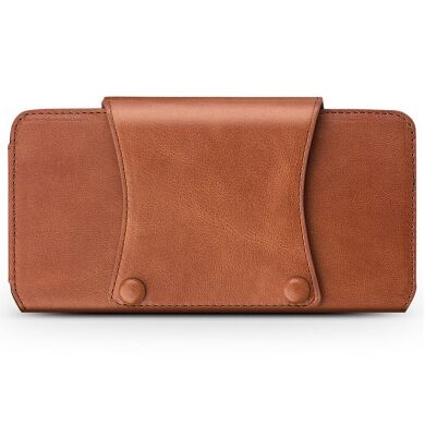 Кожаный чехол QIALINO Leather Case для смартфонов диагональю до 6.9 дюймов - Brown