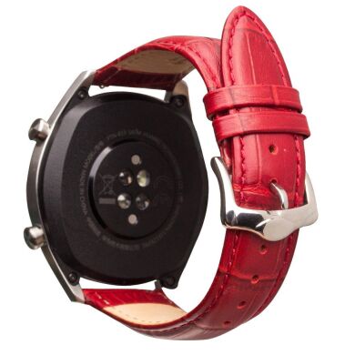Кожаный ремешок QIALINO Premium Croco для часов с шириной крепления 22 мм - Red