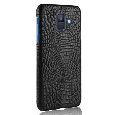 Пластиковый чехол Deexe Croco Style для Samsung Galaxy A6 2018 (A600) - Black