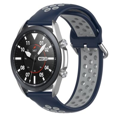 Ремешок Deexe Dual Color для Samsung Galaxy Watch 3 (41mm) - Dark Blue / Grey