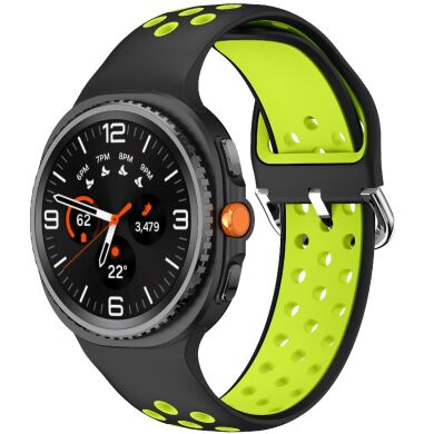 Ремешок Deexe Dual Color для Samsung Galaxy Watch 8 (40/44mm) / 8 Classic - Black / Green