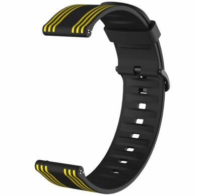 Ремінець Deexe Twill Color Strap для годинників з шириною кріплення 22мм - Black / Yellow