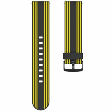 Ремешок Deexe Twill Color Strap для часов с шириной крепления 22мм - Black / Yellow
