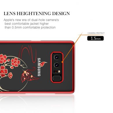 Пластиковый чехол KINGXBAR Diamond Flower для Samsung Galaxy Note 8 (N950) - Butterfly in Flowers