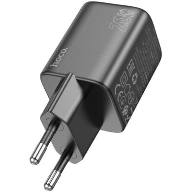 Мережевий зарядний пристрій Hoco N41 PD20W+QC3.0 + кабель Type-C to Type-C - Black