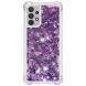 Силіконовий (TPU) чохол Deexe Liquid Glitter для Samsung Galaxy A32 (А325) - Dark Purple Hearts