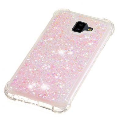 Силіконовий (TPU) чохол Deexe Liquid Glitter для Samsung Galaxy J6+ (J610), Pink