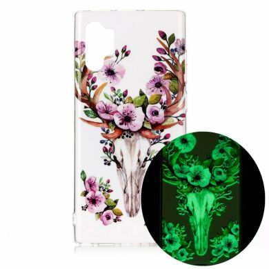 Силіконовий (TPU) чохол Deexe LumiCase для Samsung Galaxy Note 10+ (N975) - Flowered Elk