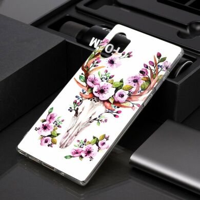 Силиконовый (TPU) чехол Deexe LumiCase для Samsung Galaxy Note 10+ (N975) - Flowered Elk