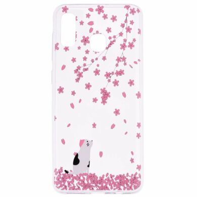 Силіконовий (TPU) чохол Deexe Pretty Glossy для Samsung Galaxy A30 (A305) - Flower and Cat