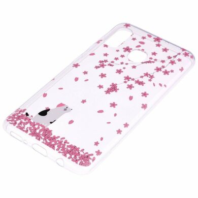 Силіконовий (TPU) чохол Deexe Pretty Glossy для Samsung Galaxy A30 (A305) - Flower and Cat
