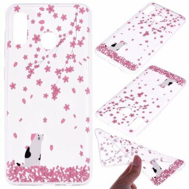 Силіконовий (TPU) чохол Deexe Pretty Glossy для Samsung Galaxy A30 (A305) - Flower and Cat