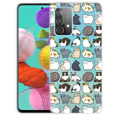 Силиконовый (TPU) чехол Deexe Pretty Glossy для Samsung Galaxy A33 - Cats Stickers