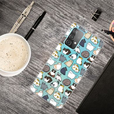 Силиконовый (TPU) чехол Deexe Pretty Glossy для Samsung Galaxy A33 - Cats Stickers