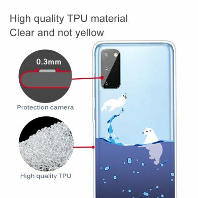 Силиконовый (TPU) чехол Deexe Pretty Glossy для Samsung Galaxy A41 (A415) - Little Penguin