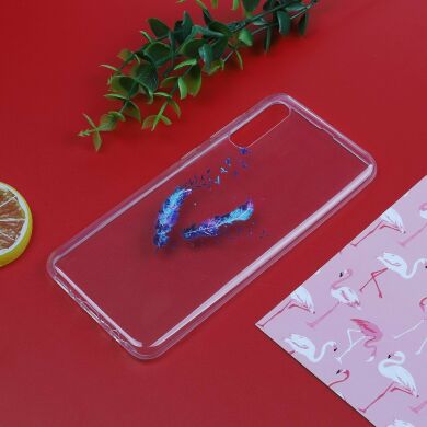 Силіконовий (TPU) чохол Deexe Pretty Glossy для Samsung Galaxy A50 (A505) - Colorized Feather
