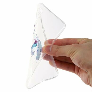 Силіконовий (TPU) чохол Deexe Pretty Glossy для Samsung Galaxy A50 (A505) - Colorized Feather