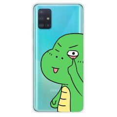 Силіконовий (TPU) чохол Deexe Pretty Glossy для Samsung Galaxy A51 (А515) - Green Dinosaur