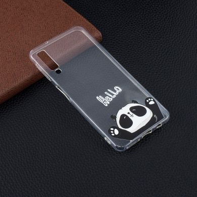 Силиконовый (TPU) чехол Deexe Pretty Glossy для Samsung Galaxy A7 2018 (A750) - Cute Panda