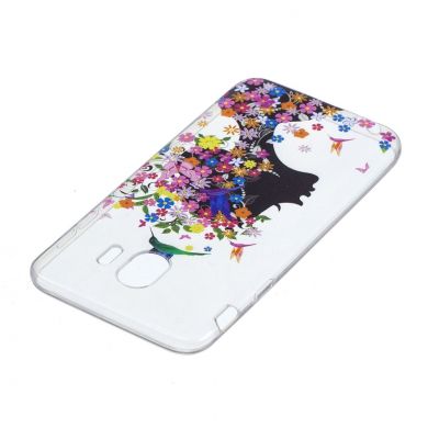 Силиконовый (TPU) чехол Deexe Pretty Glossy для Samsung Galaxy J4 2018 (J400) - Girl Pattern