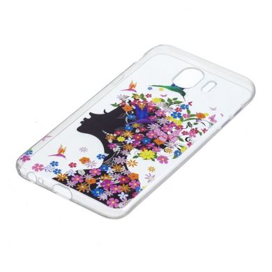 Силиконовый (TPU) чехол Deexe Pretty Glossy для Samsung Galaxy J4 2018 (J400) - Girl Pattern