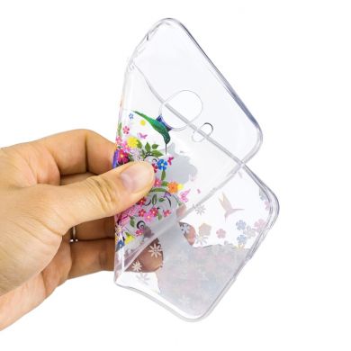 Силиконовый (TPU) чехол Deexe Pretty Glossy для Samsung Galaxy J4 2018 (J400) - Girl Pattern