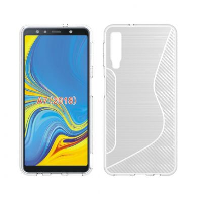 Силиконовый (TPU) чехол Deexe S Line для Samsung Galaxy A7 2018 (A750) - White