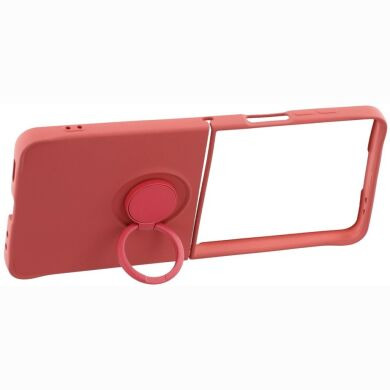 Силиконовый (TPU) чехол с кольцом Deexe Color Shell (FF) для Samsung Galaxy Flip 8 - Red