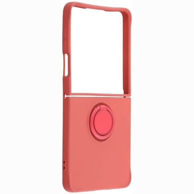 Силиконовый (TPU) чехол с кольцом Deexe Color Shell (FF) для Samsung Galaxy Flip 8 - Red