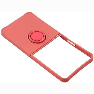 Силиконовый (TPU) чехол с кольцом Deexe Color Shell (FF) для Samsung Galaxy Flip 8 - Red