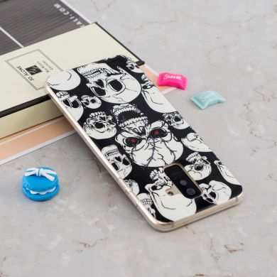 Силиконовый (TPU) Deexe LumiCase для Samsung Galaxy A6+ 2018 (A605) - Skulls