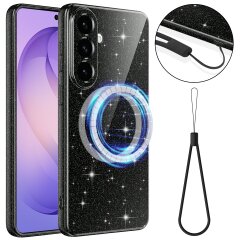 Захисний чохол Deexe Glitter Case with MagSafe для Samsung Galaxy A57 (A576) - Black