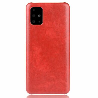 Защитный чехол Deexe Leather Back Cover для Samsung Galaxy A71 (A715) - Red