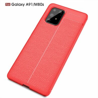 Защитный чехол Deexe Leather Cover для Samsung Galaxy S10 Lite (G770) - Red