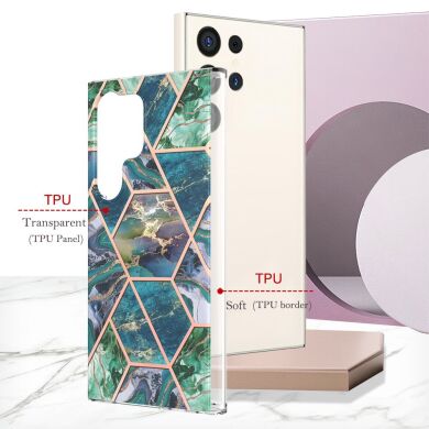 Защитный чехол Deexe Marble Pattern для Samsung Galaxy S24 Ultra - White / Pink