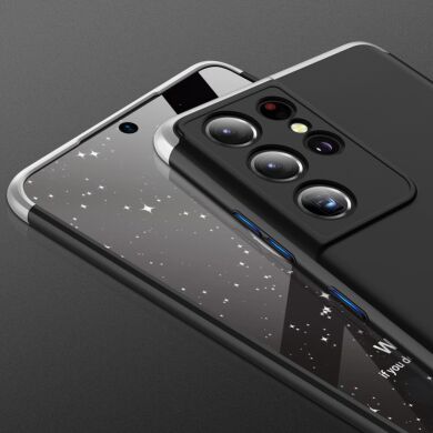 Захисний чохол GKK Double Dip Case для Samsung Galaxy S21 Ultra (G998) - Black / Silver