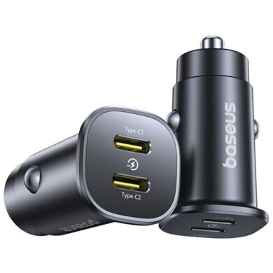 Автомобильное зарядное устройство Baseus GoTrip DP1 (2Type-C) 30W (C00072300123-01) - Black