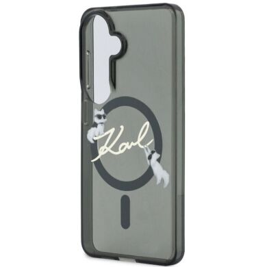 Захисний чохол Karl Lagerfeld IML Choupettes Karl Script Logo MagSafe для Samsung Galaxy S26 (KLHMS26S5HKSCAK) - Black