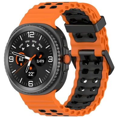 Ремінець Deexe Ocean Strap для Samsung Galaxy Watch 8 (40/44mm) / 8 Classic - Orange / Black