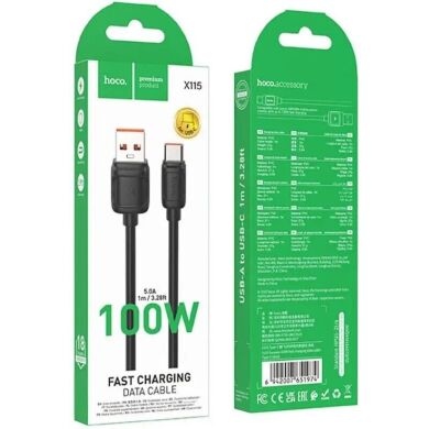 Кабель Hoco X115 USB to Type-C (100W, 1m) - Black