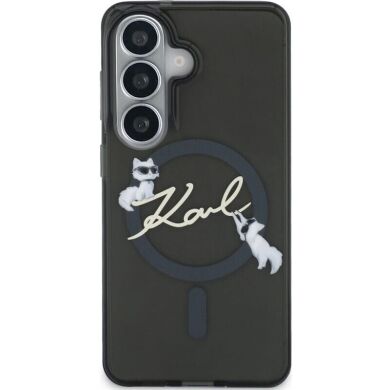 Захисний чохол Karl Lagerfeld IML Choupettes Karl Script Logo MagSafe для Samsung Galaxy S26 (KLHMS26S5HKSCAK) - Black