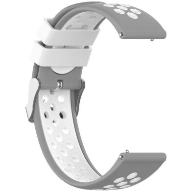 Ремешок Deexe Dot Color для часов с шириной крепления 18 мм - Grey / White