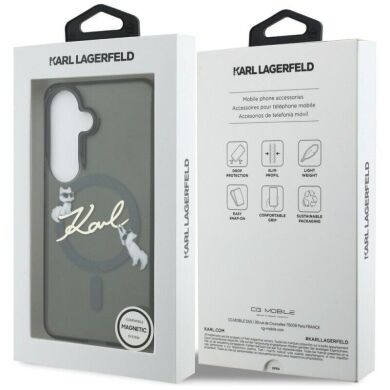 Захисний чохол Karl Lagerfeld IML Choupettes Karl Script Logo MagSafe для Samsung Galaxy S26 (KLHMS26S5HKSCAK) - Black