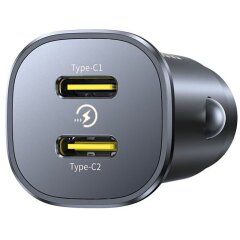 Автомобильное зарядное устройство Baseus GoTrip DP1 (2Type-C) 30W (C00072300123-01) - Black