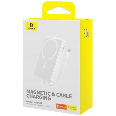 Зовнішній акумулятор Baseus Magnetic Mini 30W (10000mAh) P1002210B223-00 - White