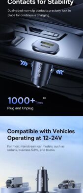 Автомобильное зарядное устройство Baseus GoTrip DP1 (2Type-C) 30W (C00072300123-01) - Black