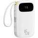 Зовнішній акумулятор Baseus QPow 3 45W (10000mAh) + кабель Type-C + Lightning (E0028C01) - White