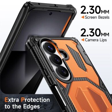 Защитный чехол Deexe Tank Stand для Samsung Galaxy Fold 8 Ultra / Fold 7 - Orange